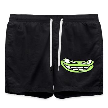 visage tête mal meme sourire drôle comique comique - Short de bain - noir - Devant - AI Model Male 185 light (185cm)