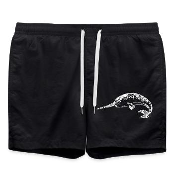 narwhal - Swim Trunks - black - Front - AI Model Male 185 light (185cm)