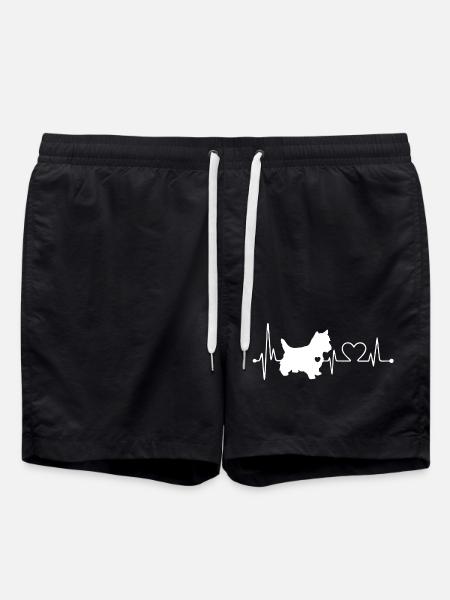 Westie Heartbeat T Shirt - Badeshorts - sort