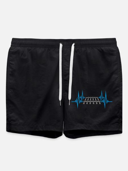 Pulse heartbeat track - Swim Trunks - black