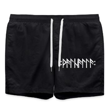 Valhalla en runes - Short de bain - noir - Devant - AI Model Male 185 light (185cm)