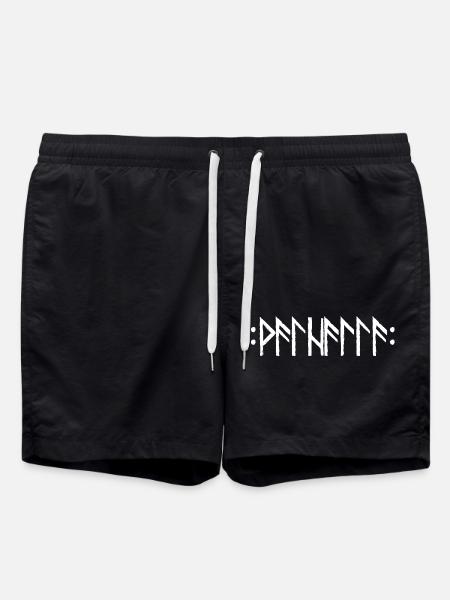 Valhalla in Runen - Badeshorts - Schwarz