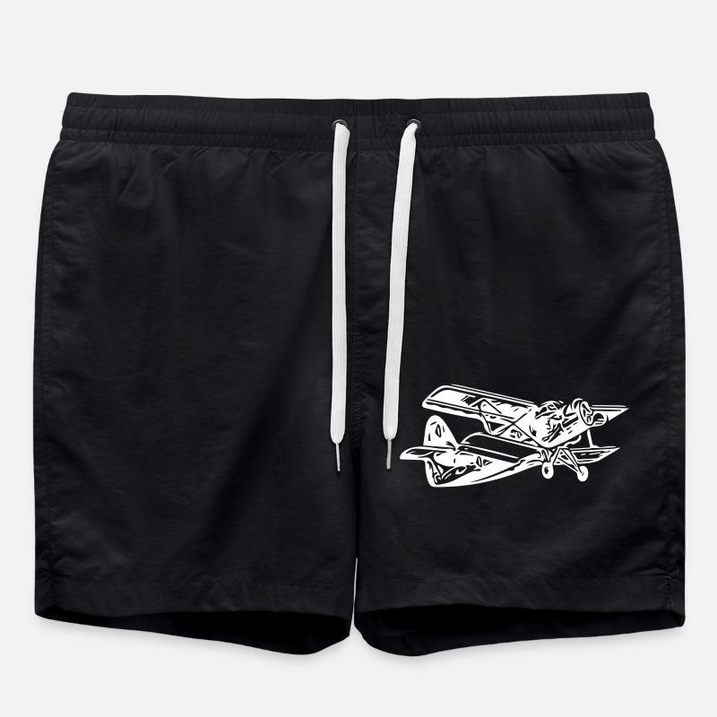 Historic biplane - Swim Trunks - black