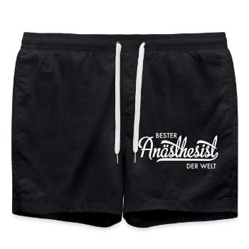 Bester Anästhesist - Badeshorts - Schwarz - Vorne - AI Model Male 185 light (185cm)