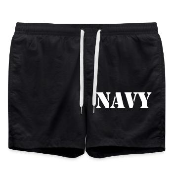 Military NAVY - Badeshorts - Schwarz - Vorne - AI Model Male 185 light (185cm)