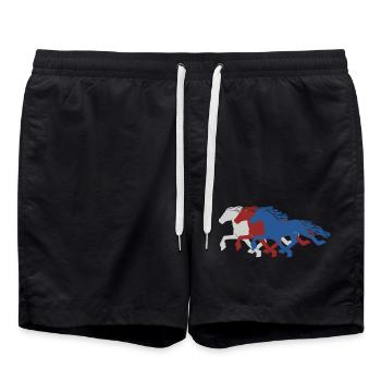 Islandais TROIS COULEURS - Short de bain - noir - Devant - AI Model Male 185 light (185cm)