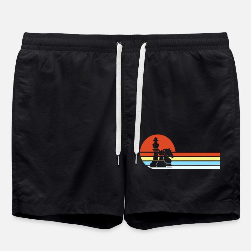 chess - Swim Trunks - black