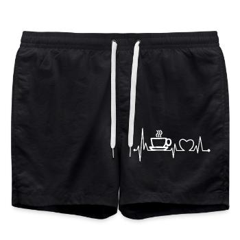 Caféine cadeau café café tasse de café - Short de bain - noir - Devant - AI Model Male 185 light (185cm)