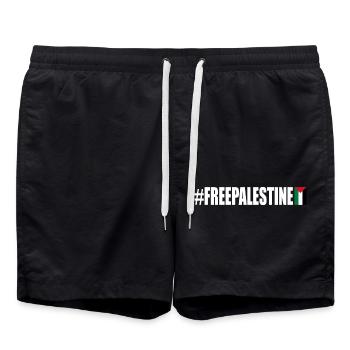 Free palestine - Swim Trunks - black - Front - AI Model Male 185 light (185cm)