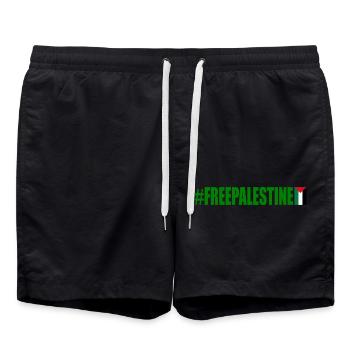 Free palestine - Swim Trunks - black - Front - AI Model Male 185 light (185cm)