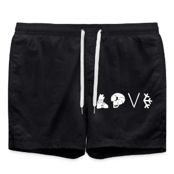 Skiing - Winter sports love - Swim Trunks - black - Front - AI Model Male 185 light (185cm)