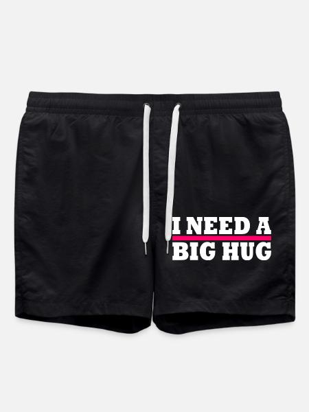 I need a big hug - Swim Trunks - black