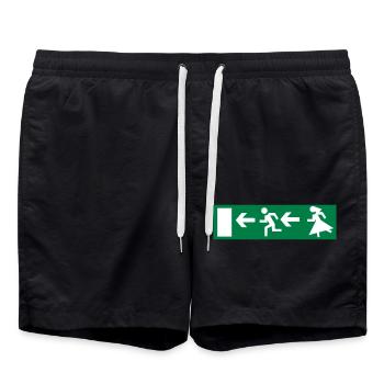 Junggesellenabschied - Badeshorts - Schwarz - Vorne - AI Model Male 185 light (185cm)