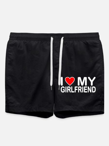 I love my girlfriend - Swim Trunks - black