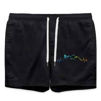 Mountainbiker - Montagne - Coloré - VTT - Heartbeat - Short de bain - noir - Devant - AI Model Male 185 light (185cm)