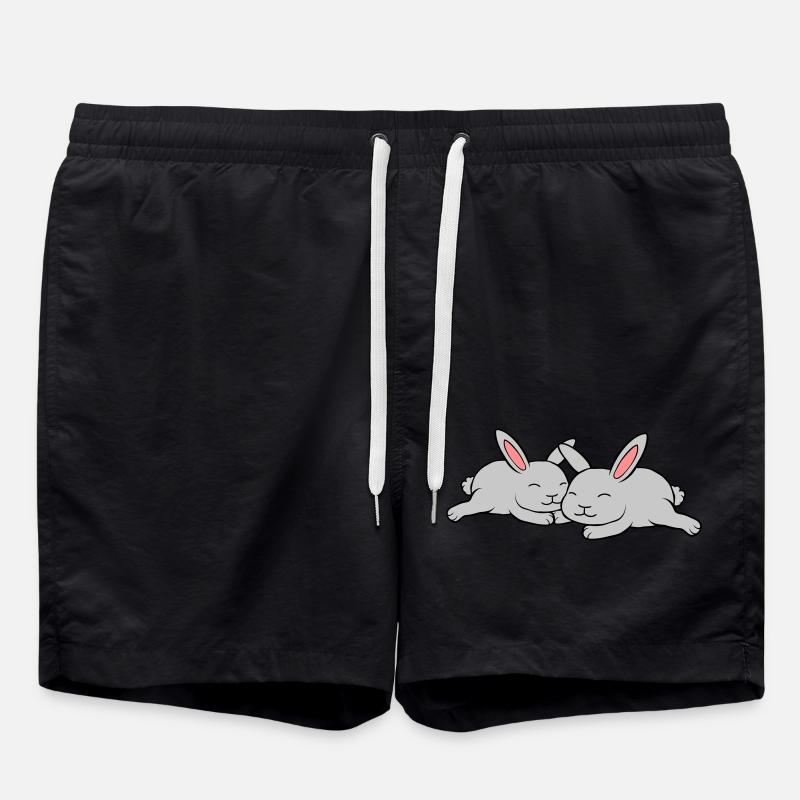 2 lapins amoureux - Short de bain - noir