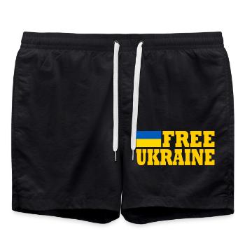 Free ukraine - Swim Trunks - black - Front - AI Model Male 185 light (185cm)