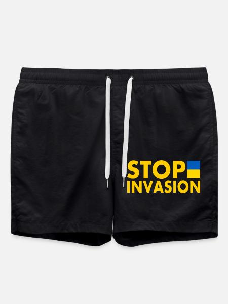 Stop invasion - Short de bain - noir