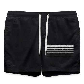 Bandes de lignes de conception - Short de bain - noir - Devant - AI Model Male 185 light (185cm)