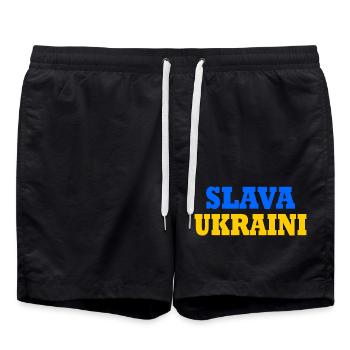 Slava ukraini - Short de bain - noir - Devant - AI Model Male 185 light (185cm)