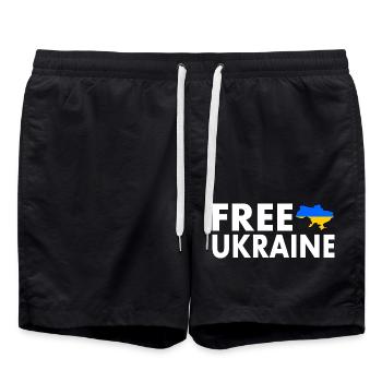 Free ukraine - Swim Trunks - black - Front - AI Model Male 185 light (185cm)