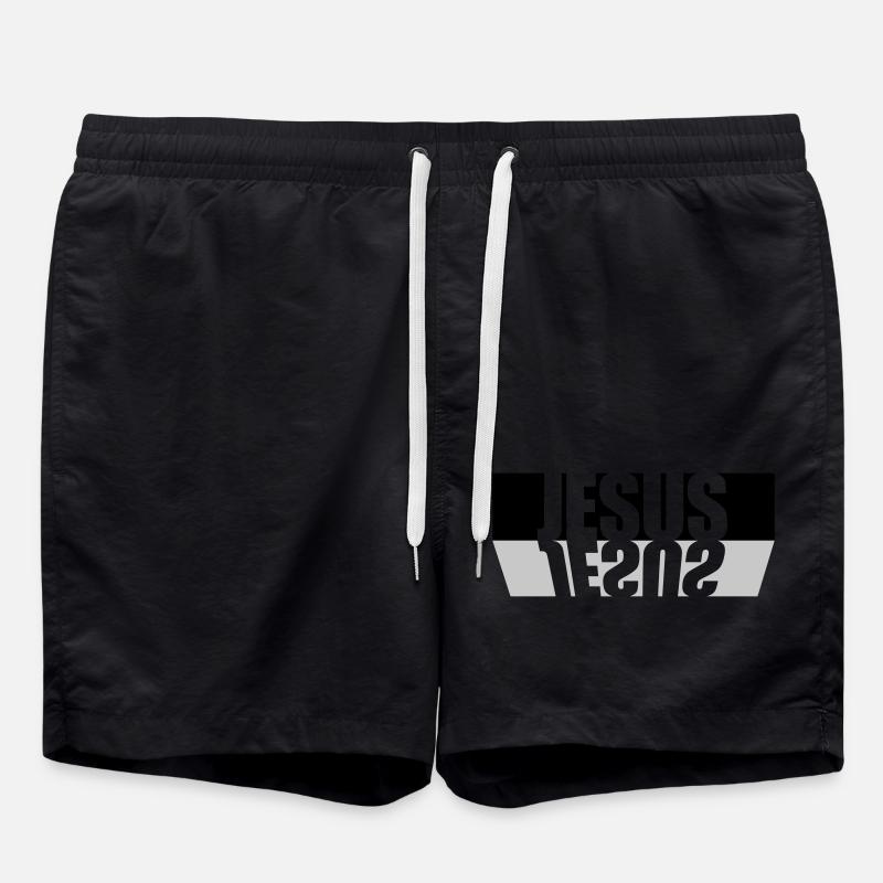 Reflection Beam Jesus - Swim Trunks - black