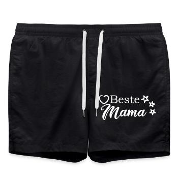 Beste Mama - Badeshorts - Schwarz - Vorne - AI Model Male 185 light (185cm)
