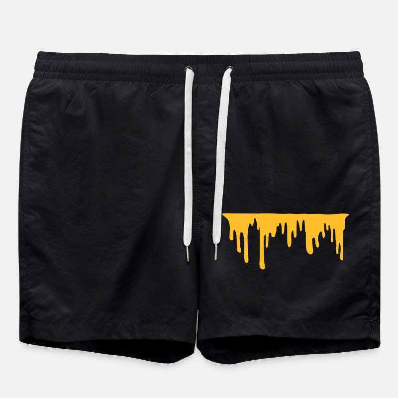 Tropfender Käse Streifen - Badeshorts - Schwarz