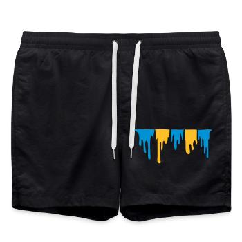 Mucus collant dégoulinant - Short de bain - noir - Devant - AI Model Male 185 light (185cm)
