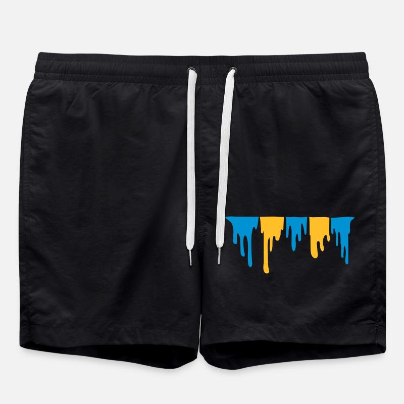 Tropfender klebriger Schleim - Badeshorts - Schwarz