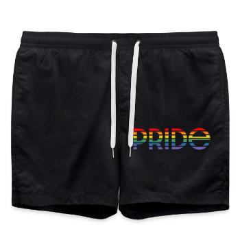 Arc-en-ciel de fierté - Short de bain - noir - Devant - AI Model Male 185 light (185cm)