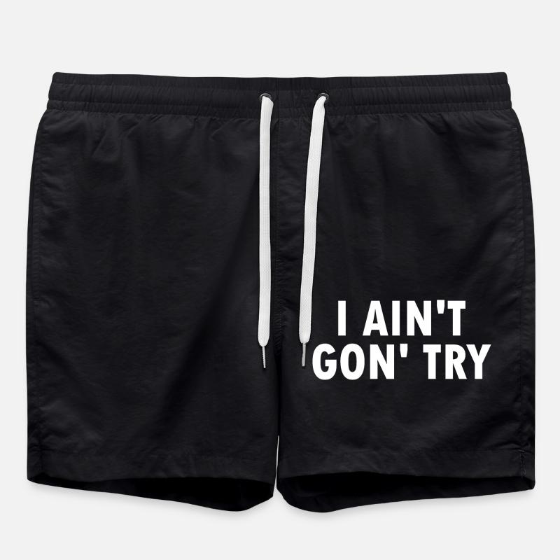 i aint gon try - Short de bain - noir