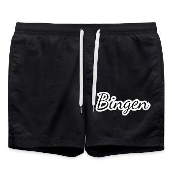 Bingen - Textdesign mit Stadtnamen - Badeshorts - Schwarz - Vorne - AI Model Male 185 light (185cm)