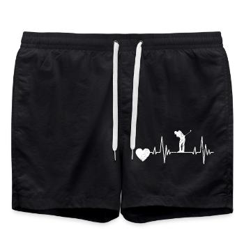 Golf Spruch Golfball Golfschläger Golfspielerin - Badeshorts - Schwarz - Vorne - AI Model Male 185 light (185cm)