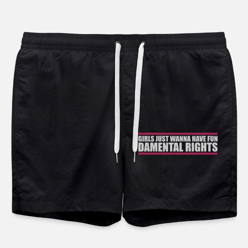 wanna have fundamental rights - Swim Trunks - black