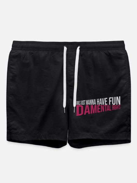 wanna have fundamental rights - Swim Trunks - black