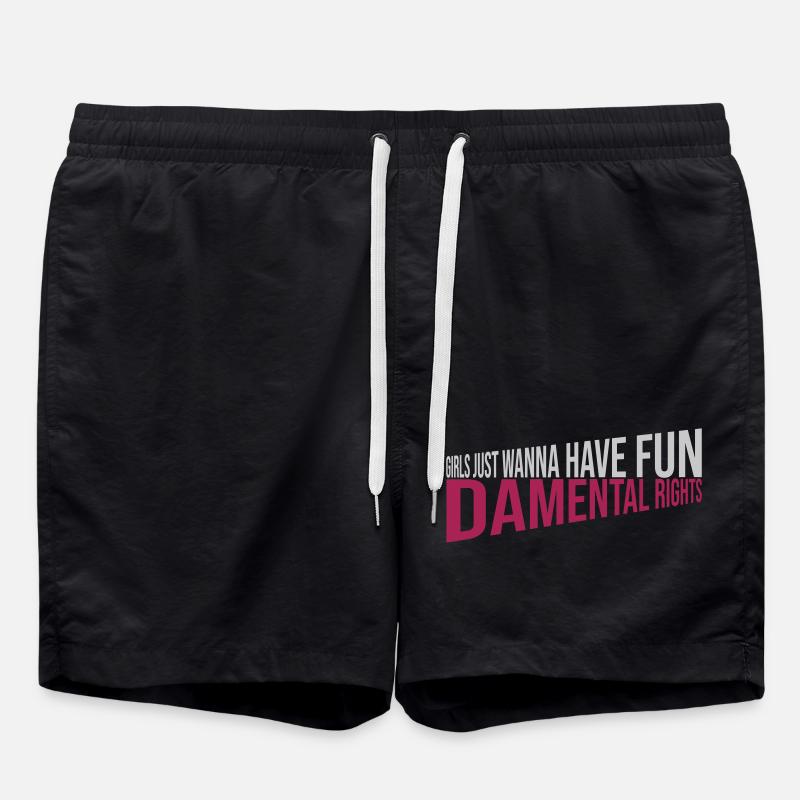 wanna have fundamental rights - Swim Trunks - black