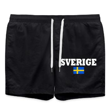 Sverige - Badeshorts - Schwarz - Vorne - AI Model Male 185 light (185cm)