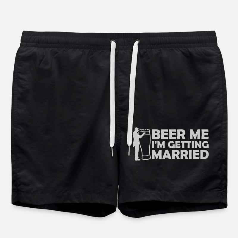 Beer Me Getting Married - Swim Trunks - black