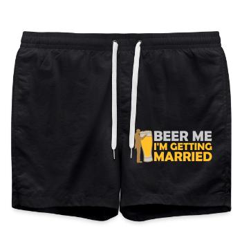 Beer Me Getting Married - Swim Trunks - black - Front - AI Model Male 185 light (185cm)