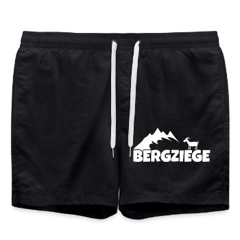 Bergziege Lustig Wandern Erzgebirge - Badeshorts - Schwarz - Vorne - AI Model Male 185 light (185cm)