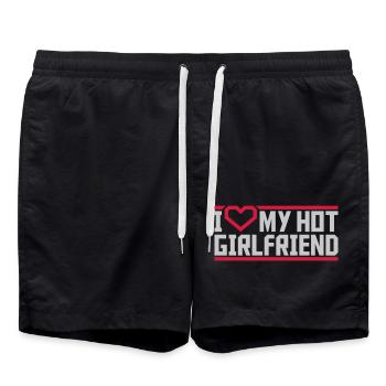 J’aime ma petite amie - Short de bain - noir - Devant - AI Model Male 185 light (185cm)