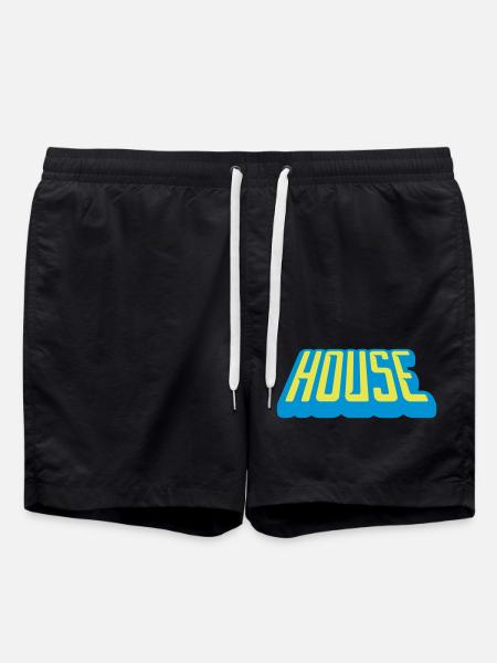 Lettering House Music Logo - Swim Trunks - black