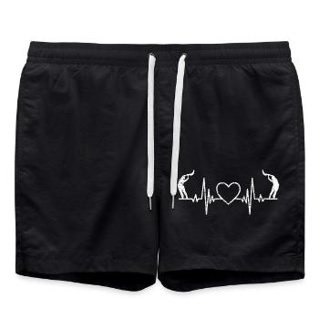 Jai Alai Heartbeat Gift Pulse Jai-Alai Pelota - Swim Trunks - black - Front - AI Model Male 185 light (185cm)