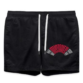 Date Mistakes Quote Logo - Swim Trunks - black - Front - AI Model Male 185 light (185cm)