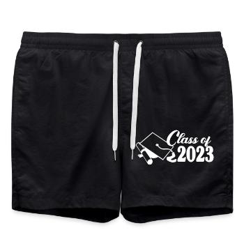 Class Of 2023 Graduation Party Gift For Him & Her - Swim Trunks - black - Front - AI Model Male 185 light (185cm)