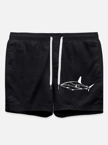 Elegant funny deep-sea shark - Swim Trunks - black