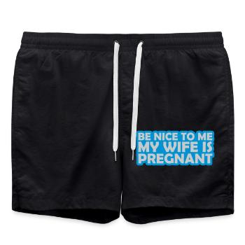 ma femme est enceinte - Short de bain - noir - Devant - AI Model Male 185 light (185cm)