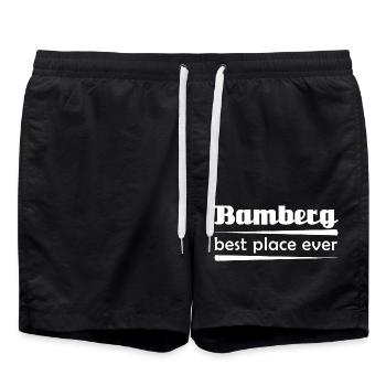 Bamberg - Stadt best place ever - Badeshorts - Schwarz - Vorne - AI Model Male 185 light (185cm)