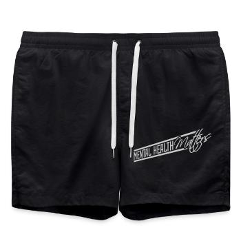 mental health matters quote - Swim Trunks - black - Front - AI Model Male 185 light (185cm)
